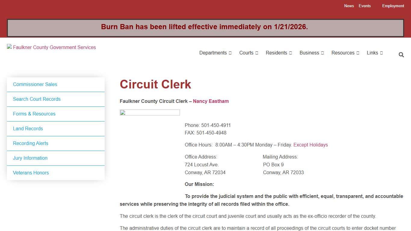 Circuit Clerk - Faulkner County GOV