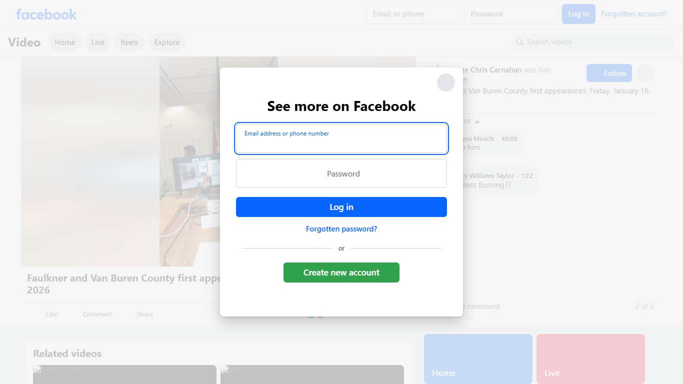 Faulkner and Van Buren County first appearances, Friday, January 16, 2026 | Judge Chris Carnahan | Facebook