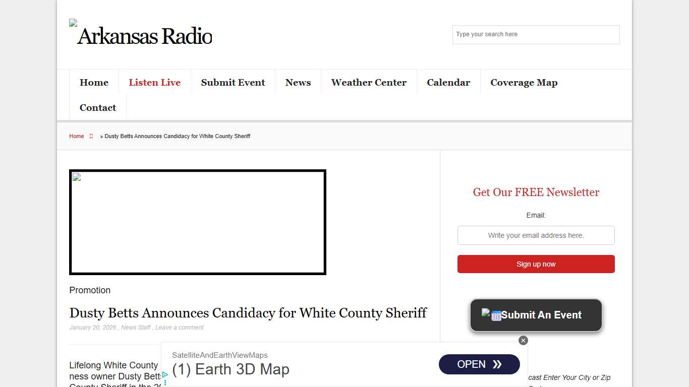 Dusty Betts Announces Candidacy for White County Sheriff - Arkansas Radio