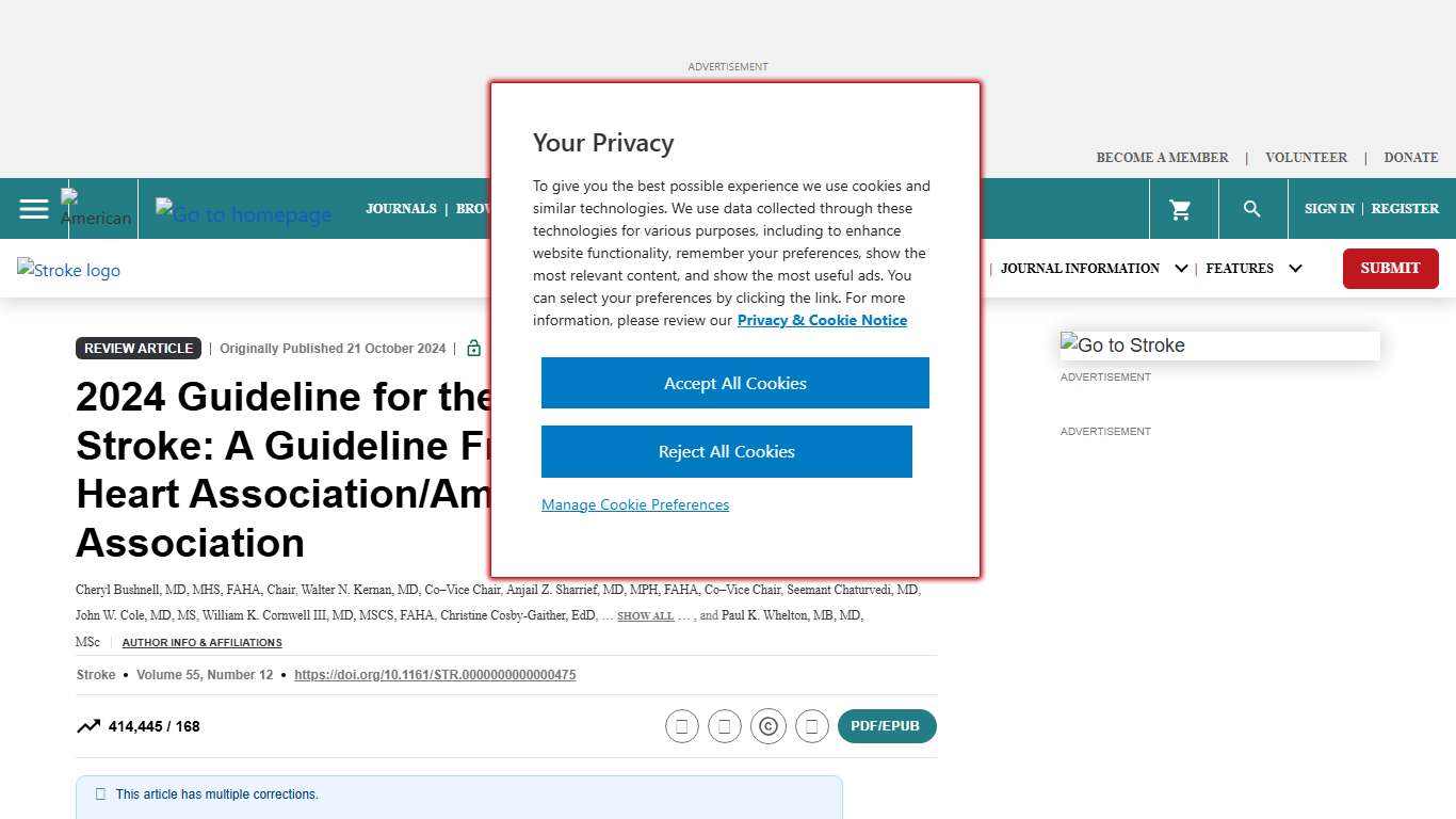 2024 Guideline for the Primary Prevention of Stroke: A Guideline From the American Heart Association/American Stroke Association | Stroke
